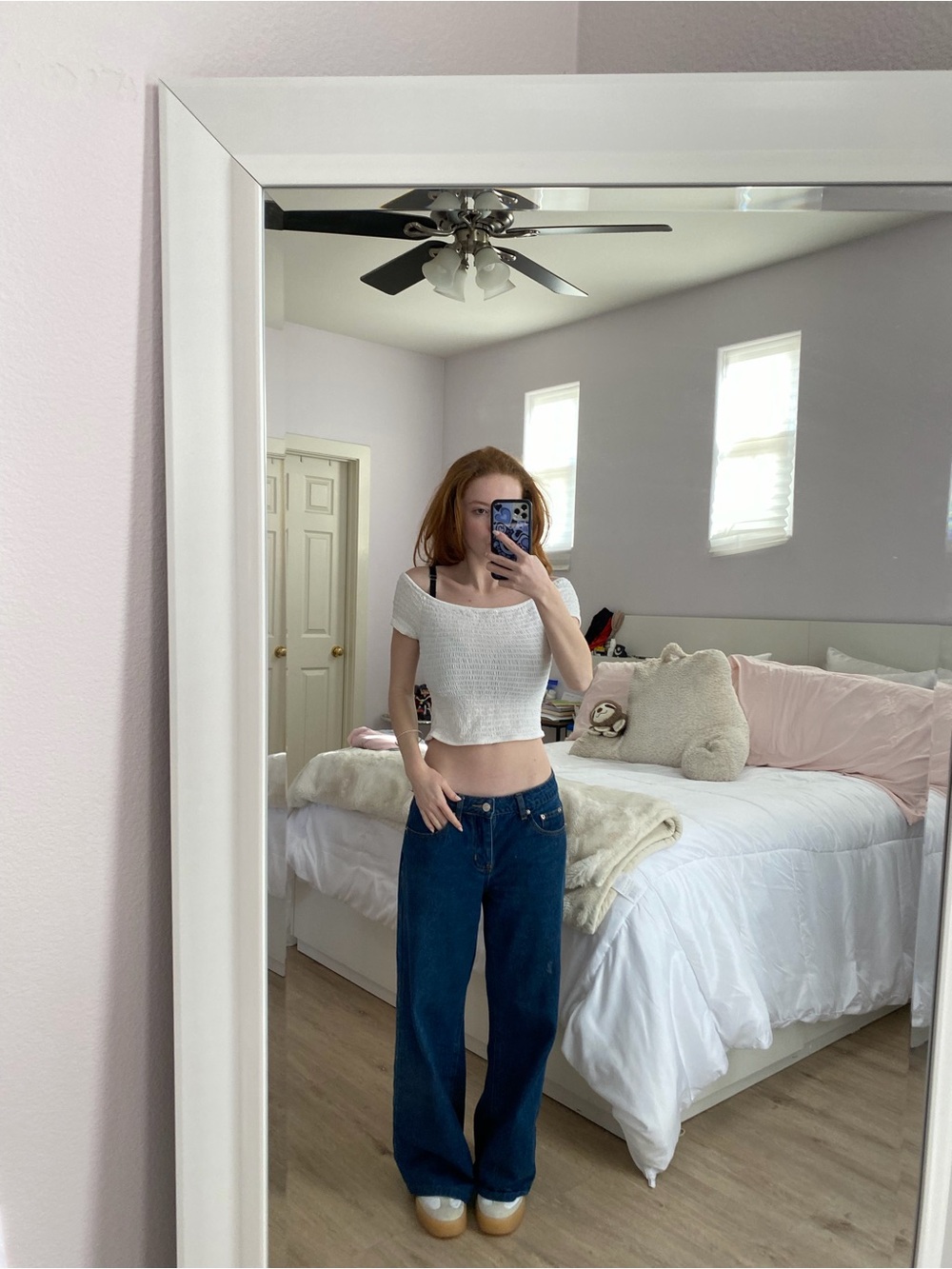 Brandy Melville White Knit Off-Shoulder Cropped Top